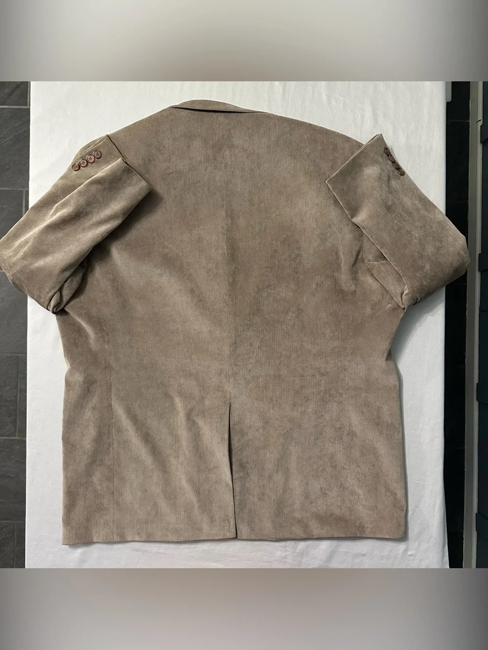 Lauren Ralph Lauren Corduroy Blazer Men 50R Tan Beige Paisley Lined Sport Coat